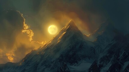 Apex Aflame: An epic saga of mountains set ablaze by the first light of dawn.