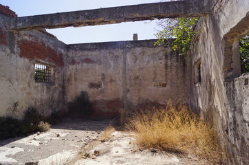 The old silk factory in Kattavia, Rhodes: a view of the interior