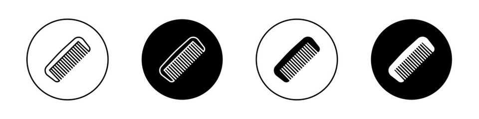 Hair brush icon set. hairstyle comb vector symbol. barber comb sign. - obrazy, fototapety, plakaty