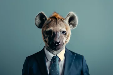 Poster Businessman with the head of a hyena wearing a suit © redgun