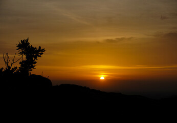 sunset in the mountains