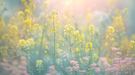 Fototapeta na wymiar Spring sunshine and wild flowers