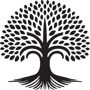 a  mongo tree Silhouette design color black. and white background vector