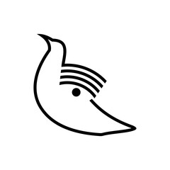 Vector graphic of a bird logo with wings stylized as wifi. This vector is perfect for company logos, boutiques, cafes, pets, stickers, banners, etc.