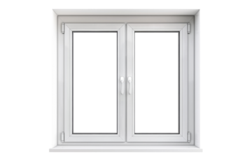 Modern and minimal house window for interior decoration isolated on background, open office glass window frame.