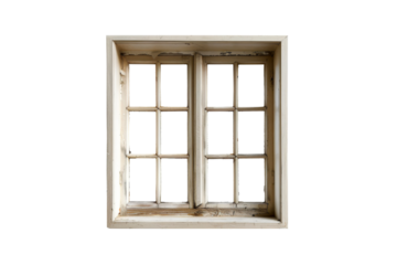 Modern and minimal house window for interior decoration isolated on background, open office glass window frame.