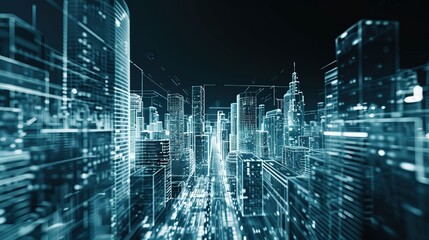 Future smart digital city, virtual reality, Inception
