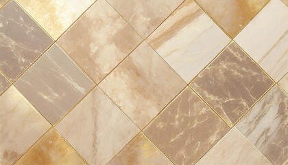 geometric background of botticino marble tiles with a creamy beige color and occasional light veining