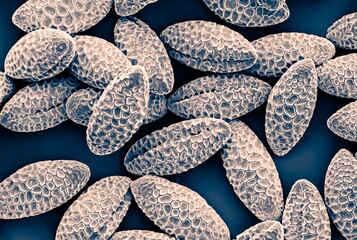 pollen grains photographed with an electron microscope