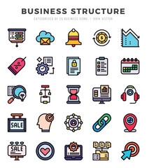 Business Structure Icon Pack 25 Vector Symbols for Web Design.