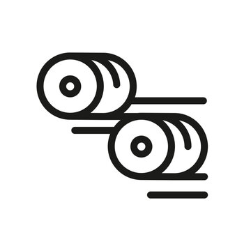 recommend clip art: A single outline icon ofa hay bales. The rural pictogram could be used under the farming, agriculture, landsacape and countryside categories. For web, mobile,SMM. Vector Illustration.