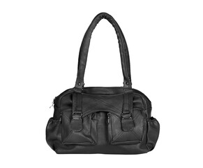 Fototapeta premium Chic and trendy ladies handbag, elegantly showcased against a pristine white backdrop for maximum allure.