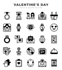 Valentine'S Day Icon Pack 25 Vector Symbols for Web Design.