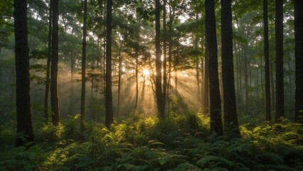 sunrise in the forest