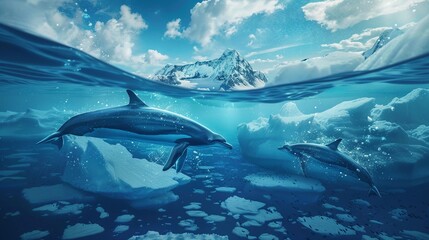 Highlighting the beauty of marine life and icebergs in the fight for ocean conservation and climate awareness