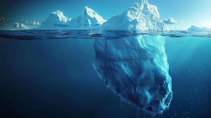 Marine life and icebergs under threat A call for ocean conservation and heightened climate awareness - obrazy, fototapety, plakaty
