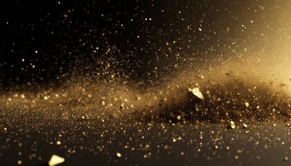 artificial intelligence rendered debris with dust on black background