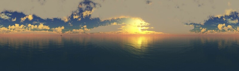 Panorama of sea sunset, ocean sunrise, seascape, 3d rendering
- 769910495