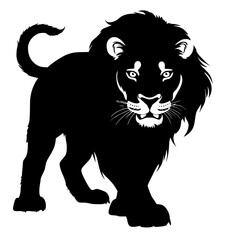 lion black and white