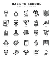 Back To School web icons in Lineal style.