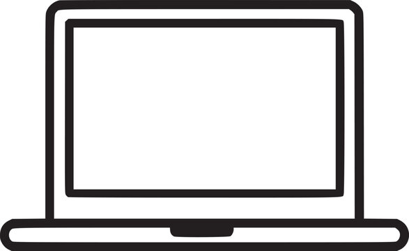 Laptop with blank and white vector