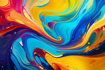 Abstract colorful art, oil acrylic color liquid.