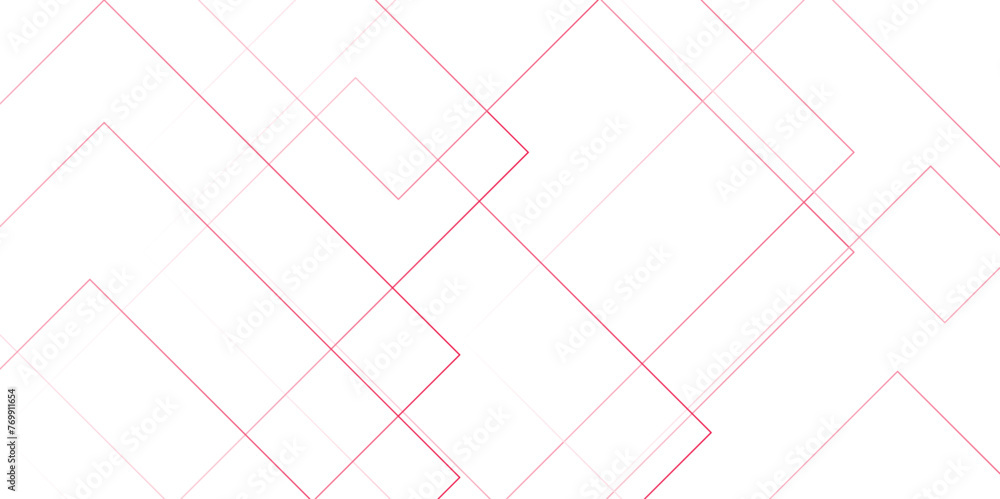 Aufkleber Abstract seamless modern architecture white and red color technology concept with geometric line. Simple block background with lines. Futuristic blueprint background with modern design.