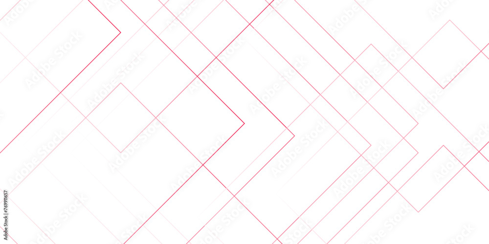 Aufkleber Abstract seamless modern architecture white and red color technology concept with geometric line. Simple block background with lines. Futuristic blueprint background with modern design.