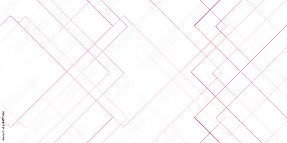 Aufkleber Abstract seamless modern architecture white and red color technology concept with geometric line. Simple block background with lines. Futuristic blueprint background with modern design.