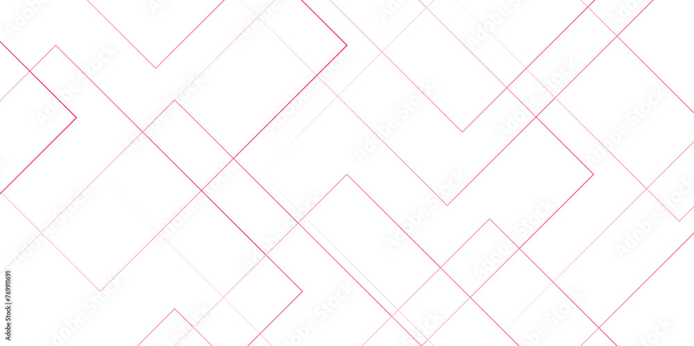Leinwandbilder Abstract seamless modern architecture white and red color technology concept with geometric line. Simple block background with lines. Futuristic blueprint background with modern design.