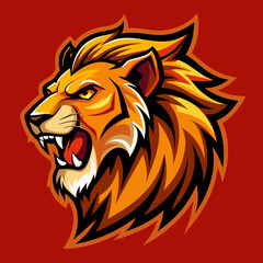 lion head , lion wings on fire