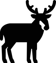 Minimalist deer or guinea in black. Wild animal silhouette illustration.