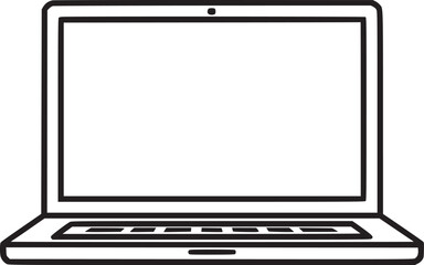 Laptop with blank and white vector