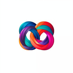 Infinity logo design template. Colorful infinity symbol made of swirls