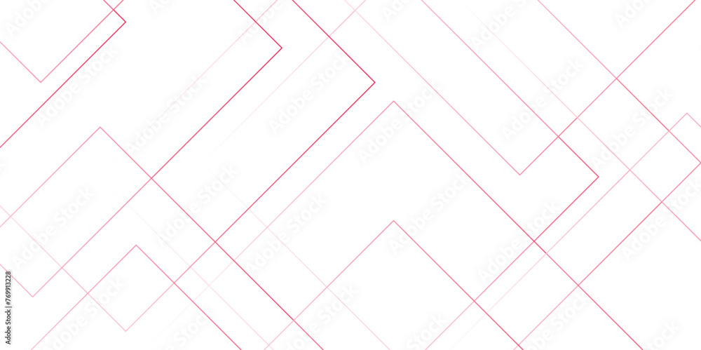 Leinwandbilder Abstract seamless modern architecture white and red color technology concept with geometric line. Simple block background with lines. Futuristic blueprint background with modern design.