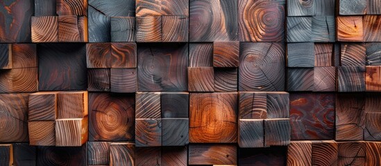 Vibrant wooden blocks pattern for wall and floor