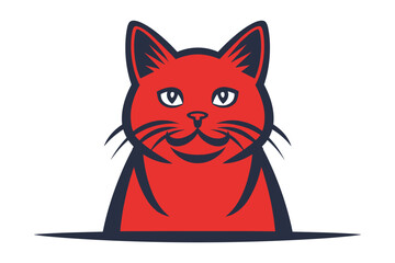 Red cat vector illustration, creative branding and pet themed projects. Pets care.