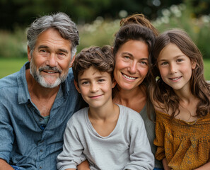 Fototapeta premium portrait of family in the park