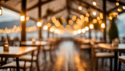 abstract blurred restaurant lights background