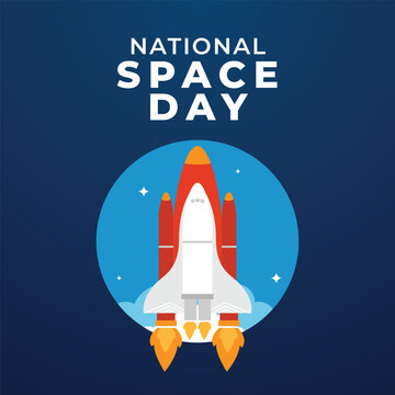 National Space Day design template good for celebration usage. rocket vector illustration. space vector image. flat design. eps 10.