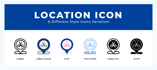 Location icons set of simple vector illustration.