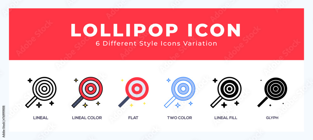 Poster Lollipop icons set. Different style of icons simple vector illustration.