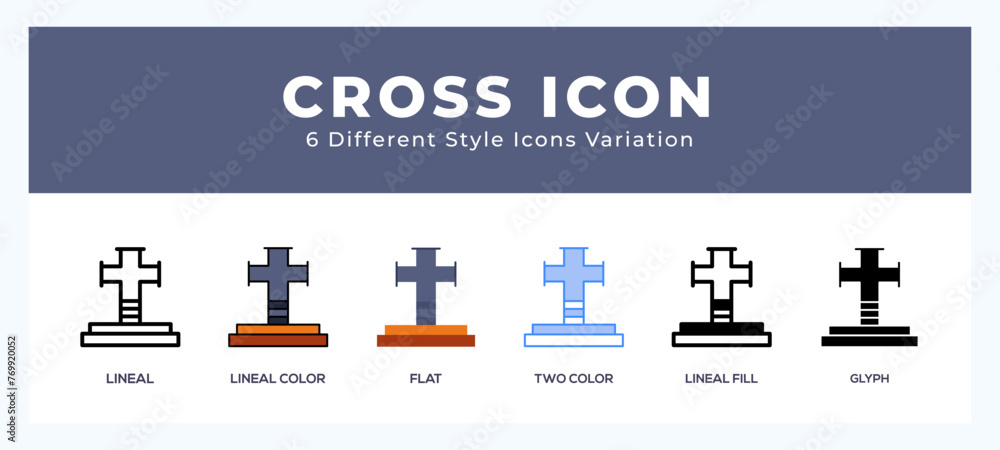 Poster cross vector icon. with different styles vector illustration.