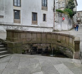 Fototapeta na wymiar Fuente Sequelo en Santiago de Compostela, Galicia
