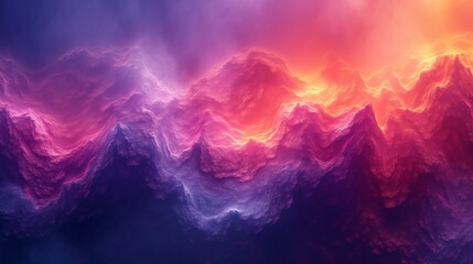 Dark deep bright blue purple red orange coral abstract background. Geometric shape. Angle line strip 3D. Color gradient. Neon electric metallic fire glow light. Grain noise rough. Wide banner.Panorama - obrazy, fototapety, plakaty