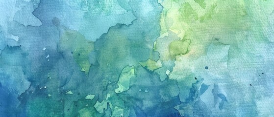 Abstract watercolor paint art background painting  - Blue green color with liquid fluid marbled...