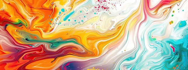 Abstract background with a colorful liquid marble texture, in the style of oil painting.