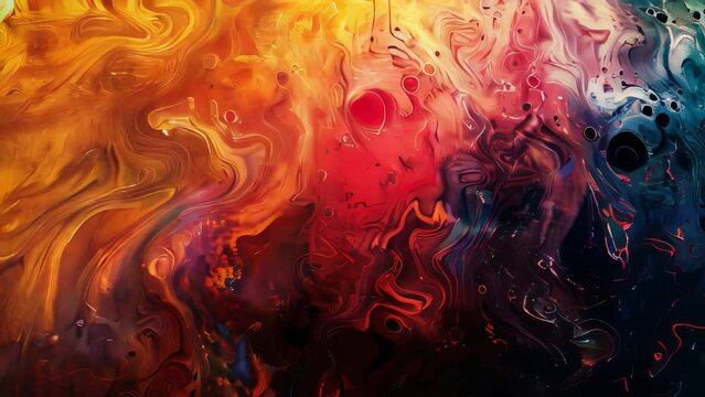 Abstract watercolor background in blue, orange, yellow and red colors