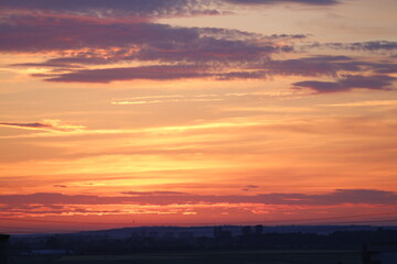 sunset over the city