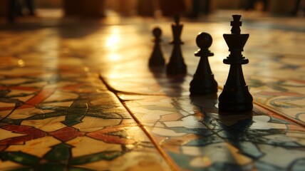 color photo of a captivating gameboard adorned with elegant patterns and luxurious materials - obrazy, fototapety, plakaty